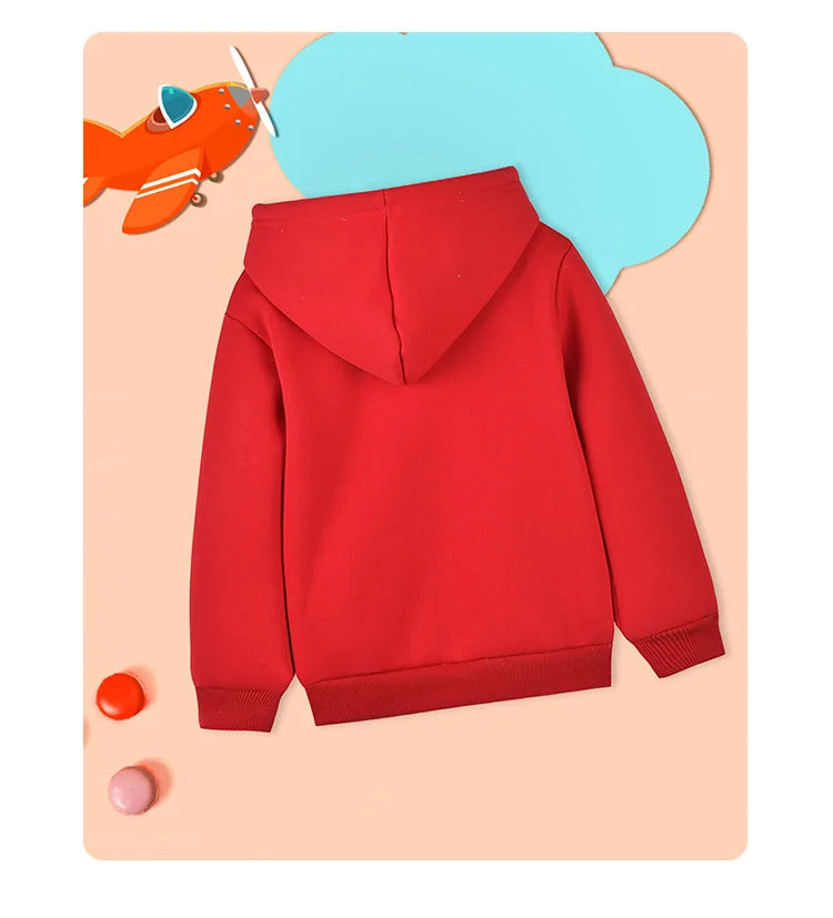 Unisex Winter Fleece Hoodies for Boys Sweatshirt Casual Thicken Warm Kids Zipper Coat Tops 8 9 10 12 Years Girls Clothes Cotumes