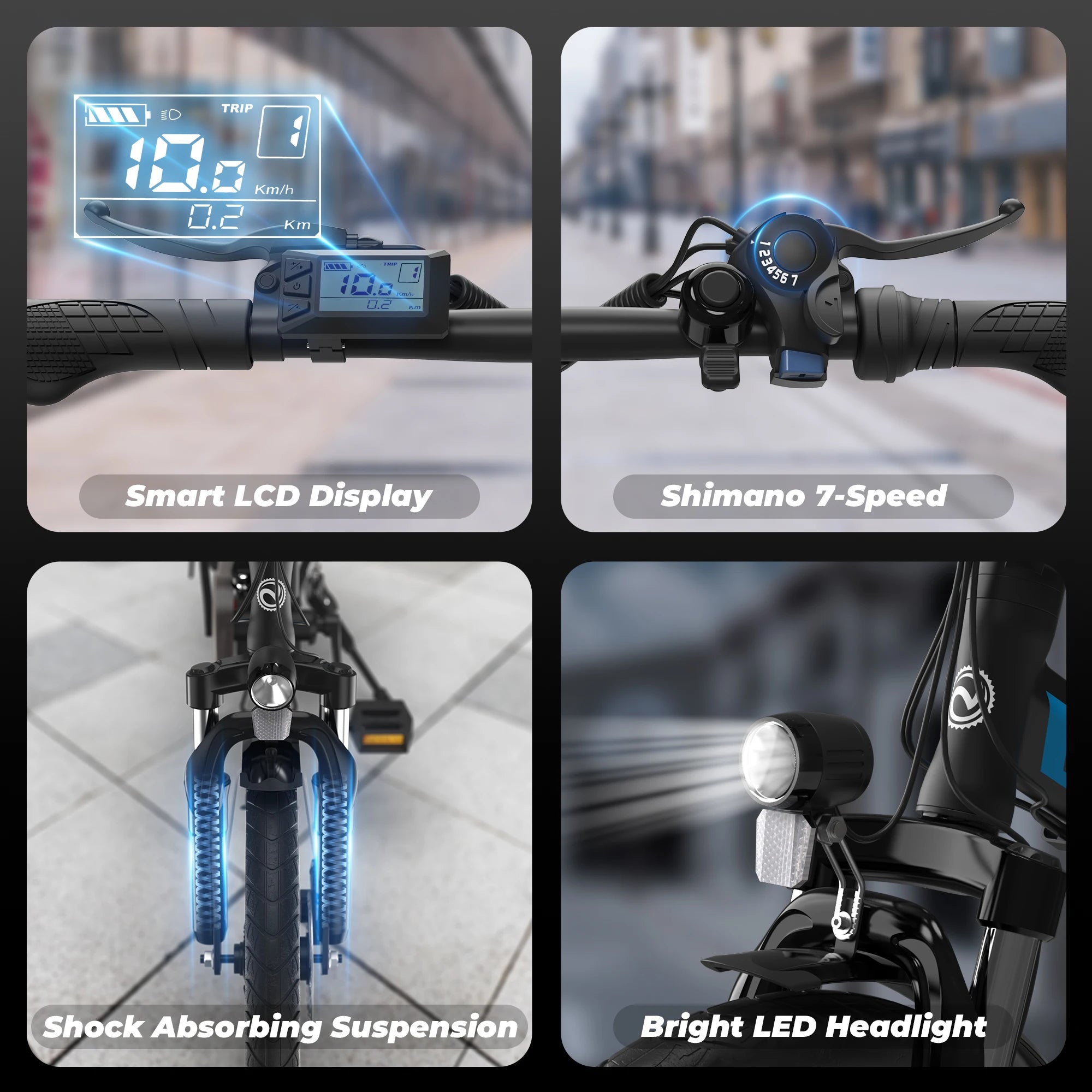 VARUN C20-1 Adult E-Bike 500W Motor 48V 7.8Ah Battery Folding Electric Bike 20*1.95 Inch Tire Electric Bicycle