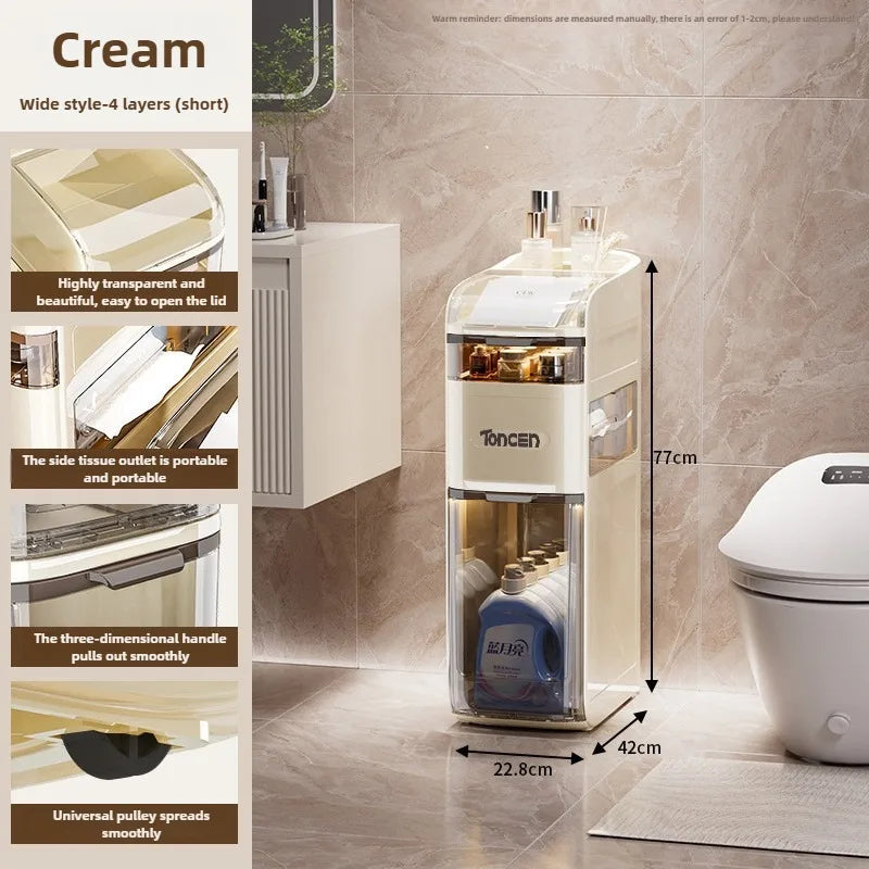 Bathroom crevice cabinet, bathroom living room storage cabinet, multifunctional storage cabinet, storage rack, large capacity