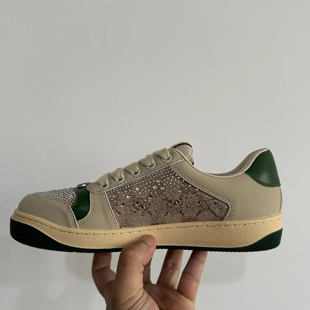 Wholesale Women's Casual Shoes 2023 New Color Block Design Thick Sole Cloth Shoes Soft Suede Leather Sandals Summer Flat Heels