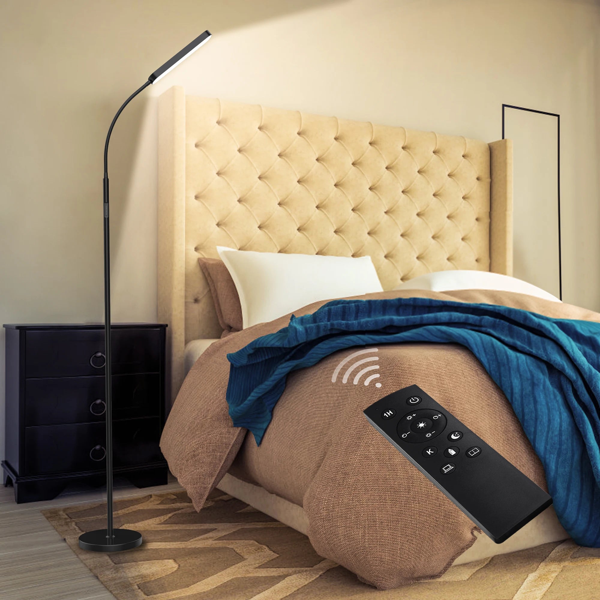 68.7" LED Standing Task/Reading Floor Lamp with Remote Control for Living Room and Bedroom