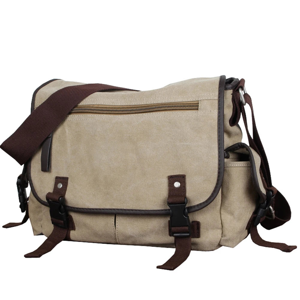 Vintage Laptop Shoulder Bag Multi Pockets Satchel Handbags Water Resistant 14 Inch Laptop Pouch Adjustable Strap for School Work