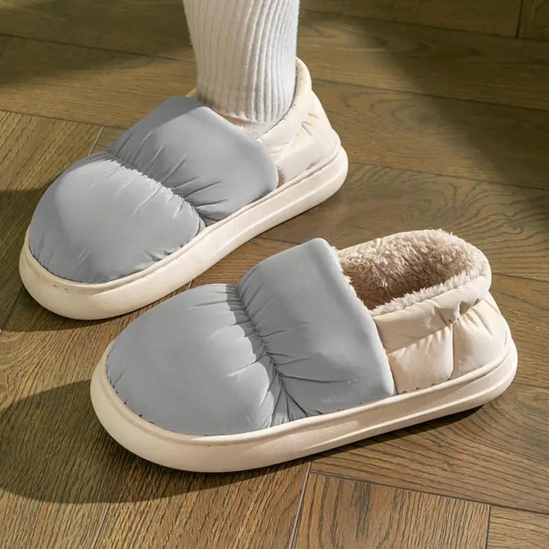 Women's Warm Winter Slippers Slip-on House Slippers Soft Sole Slippers Plush Faux Fur Lining House Slippers For Women Men Winter