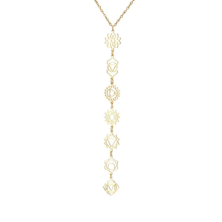 Cazador Stainless Steel 7 Chakra Flower Pendants Necklaces for Women Yoga Meditation Jewelry Amulet Necklaces Birthday Gift 2025