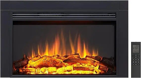 LegendFlame Jaden 36 Electric Fireplace Insert, 22 Tall, with Front Trim, Fire Crackling Sound, 750W/1500W Heater, Remote Contro