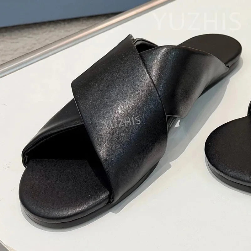 Newest Retro Loafers Shoes Cow Suede Woman Square Heel Single Shoes Round Toe Slip On Shoes Women Simple Shoes Zapatos De Mujer