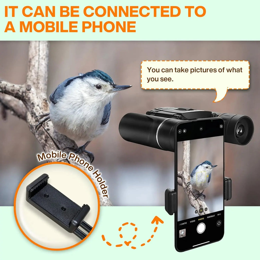 HD Powerful Binoculars, 500x25 5000M Long Range Folding Mini Telescope, for Hunting Sports Outdoor Camping Travel Outdoor Gifts