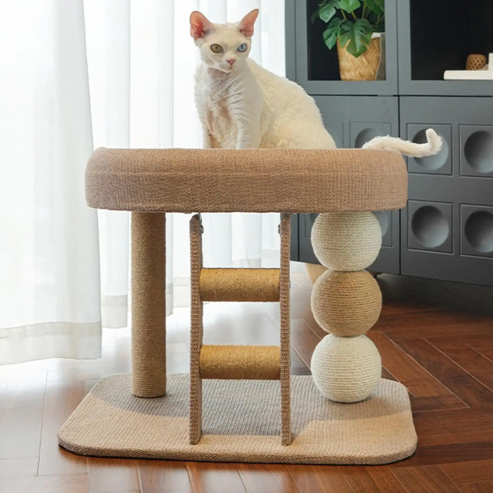 Small Cat Tree Tower with Perch Bed Scratching Post Pet Accessories Training Toy Multifunctional for Indoor Cats Kittens Condo