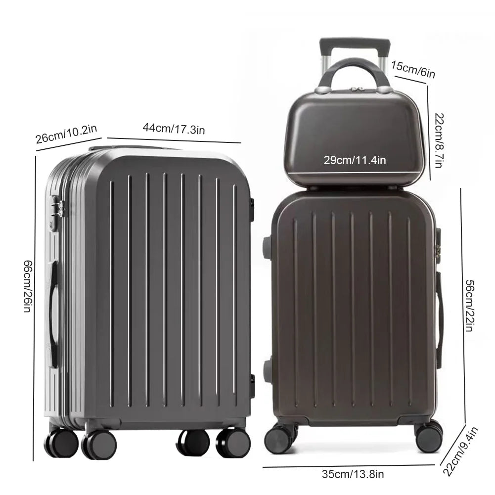 12 Inch 20 Inch 24 Inch Trolley Case Luggage Set with Spinner Wheels Large Capacity Luggage Set Zipper Trolley Luggage Bag Case