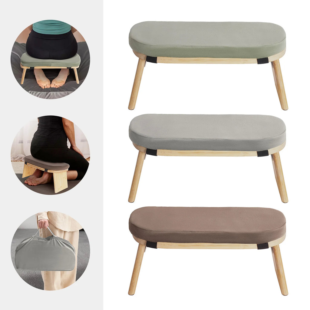 Modern Meditation Bench Foldable& Ergonomic Meditation Stool Yoga Bench Prayer Bench With Carrying Bag