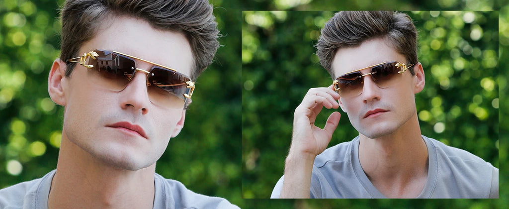 Women's Sunglasses Fashion Rectangle Men Sun Glasses Metal Luxury Brand Sun glasses 2021 Classic Oculos Masculino Glasses UV400