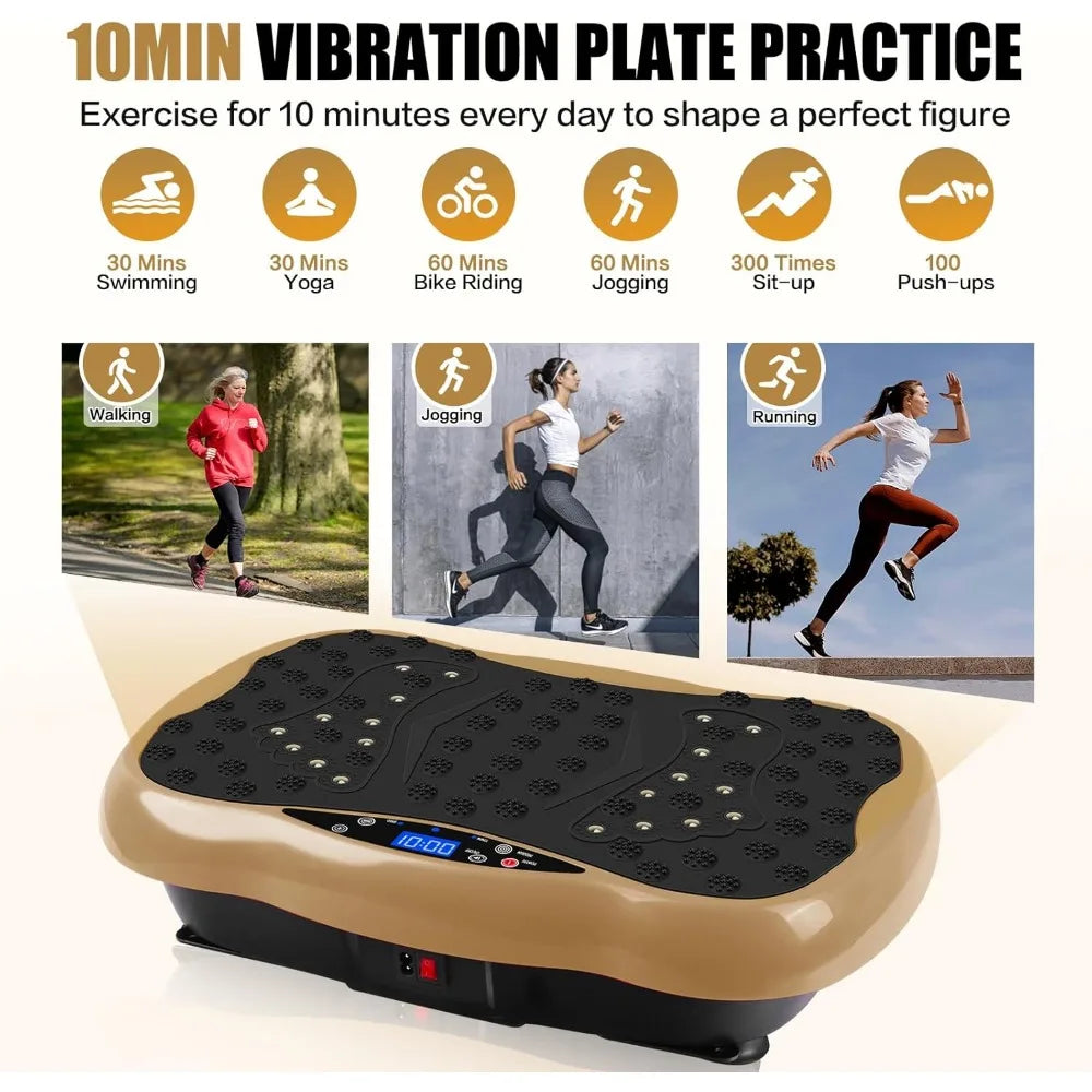 Vibration Plate Exercise Machine, Health & Fitness Full Body Vibration Platform, Portable Vibration Plate Platform for Weight Lo