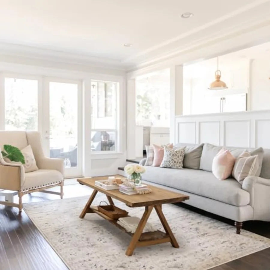 Solid Wood Coffee Table 42.5 Firwood Farmhouse Rustic Wooden Coffee Tables for Living Room Solid Firwood Rectangle Coffee Table