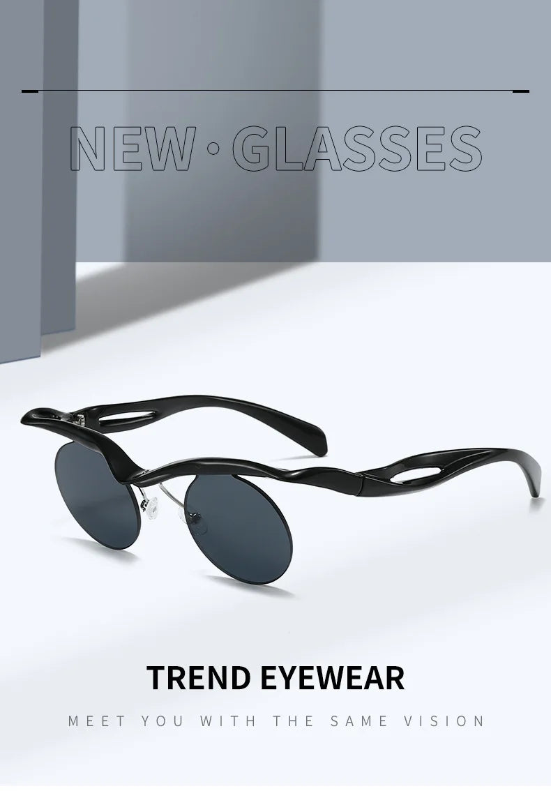 Unique Round Sunglasses for Women Men Fashion Punk Cool Decoration Sun Glasses High Quality Goggles Shades