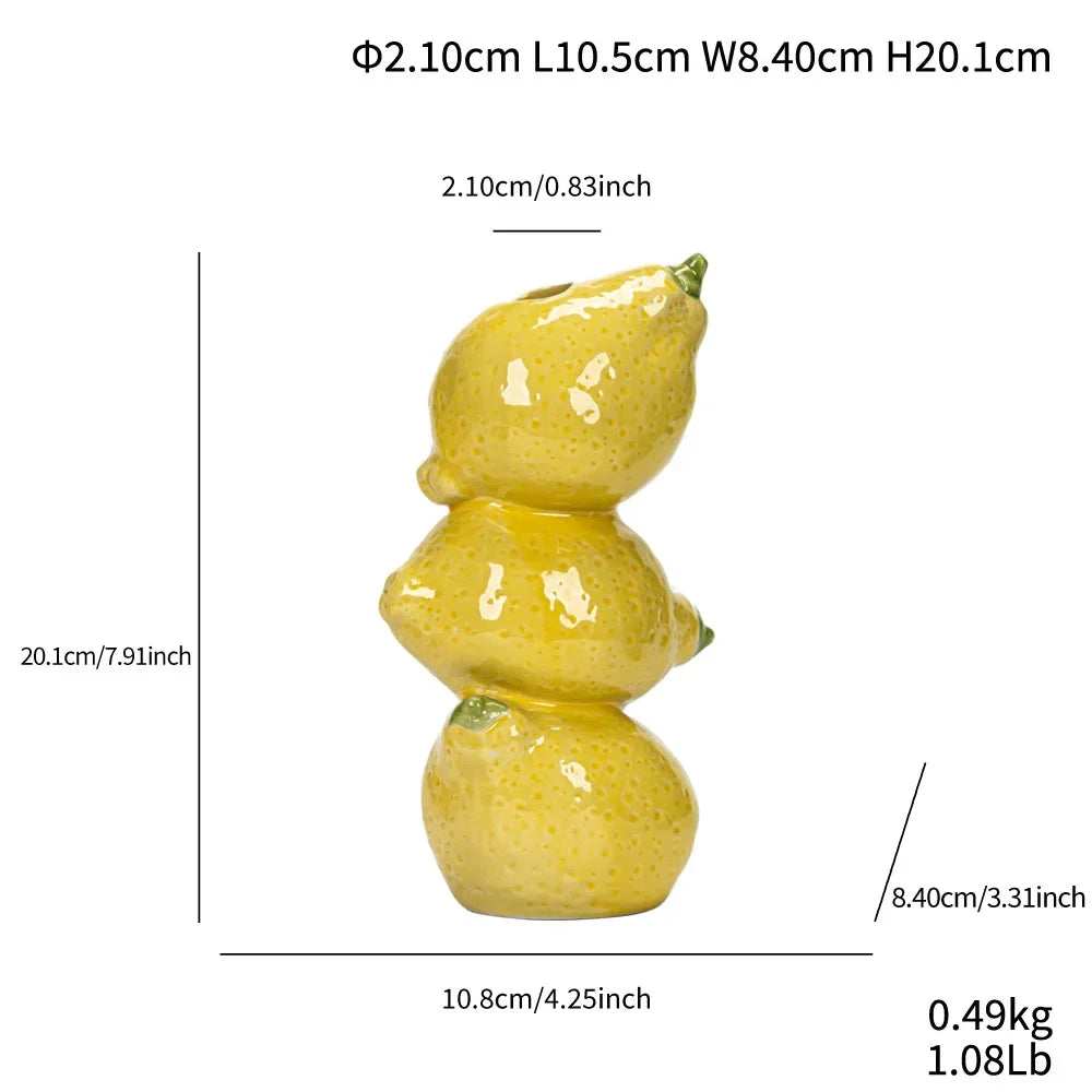 1PCS Overlapping Fruit Vase Nordic Style Three-Tier Ceramic Vase Minimalist for Home Decor Desktop/Living Room Decoration