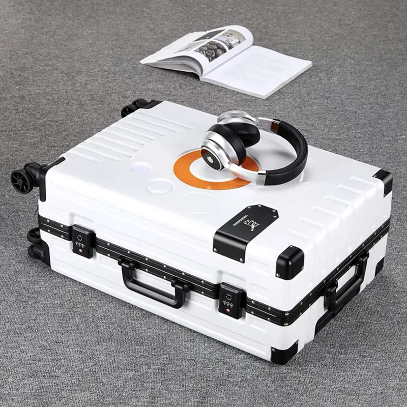 Hot!New Arrival upgrade Fashion Aluminium Frame Rolling Luggage box Women&Men 20 22 24 26 28 Inch Trolley Suitcase Travel Bag