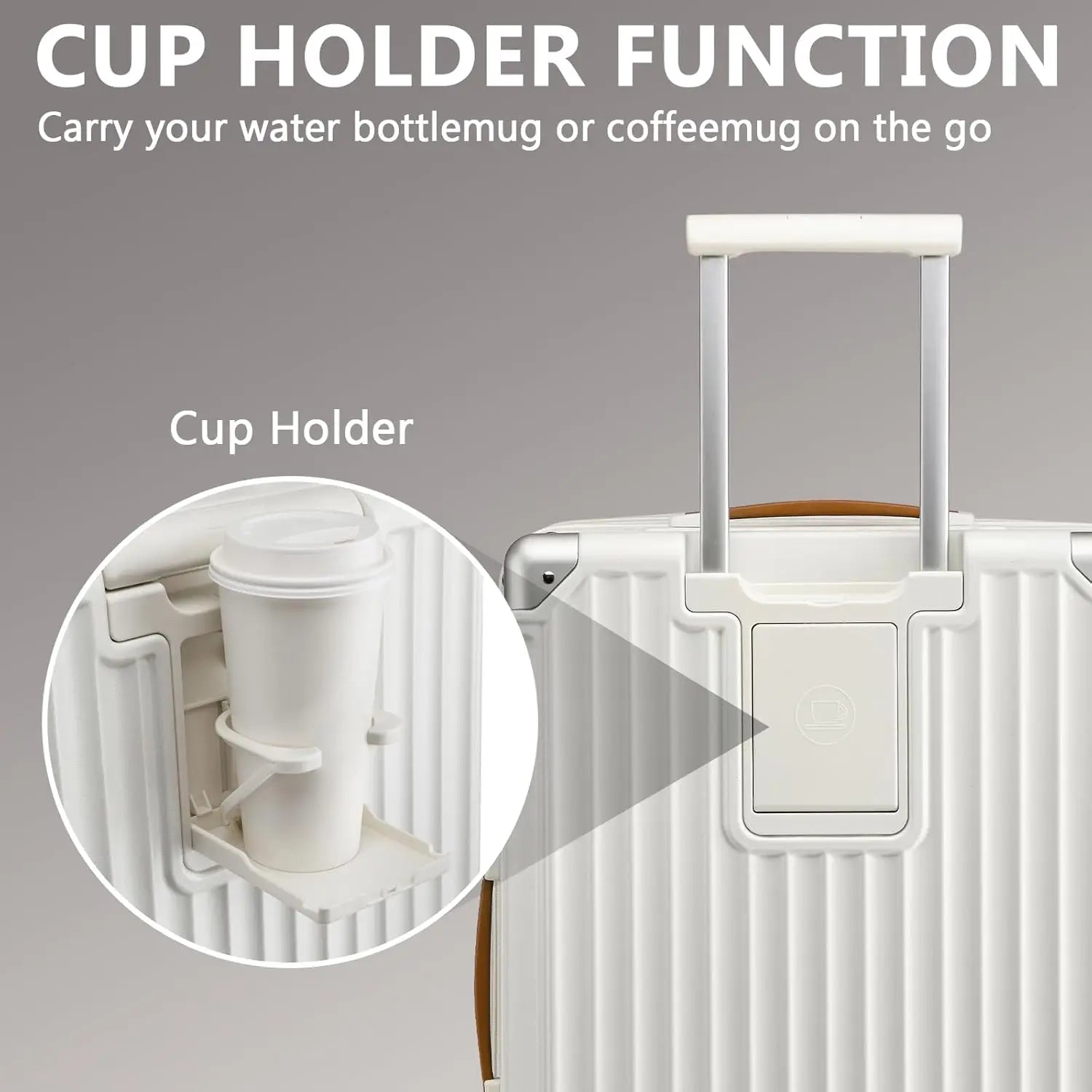 Joyway 20 inch Single Luggage Suitcase, Expandable Lightweight Durable, with Cup Holder, TSA Lock, Spinner Wheels