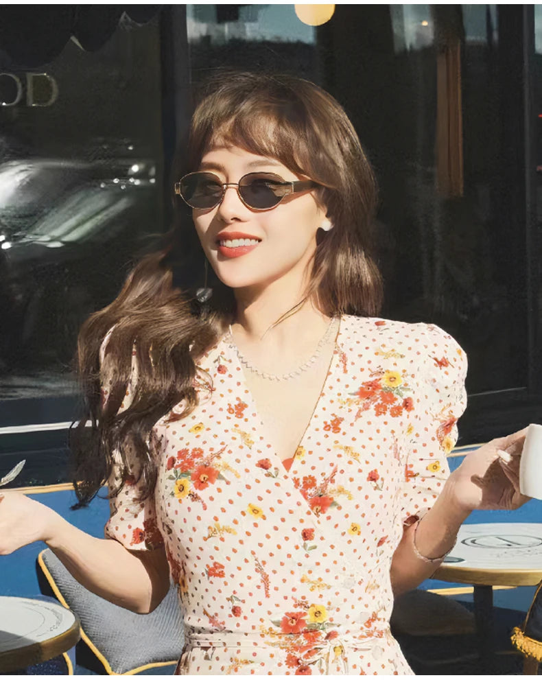 New Sunglasses For Women And Men UV400 Sun Glasses Alloy Oval Eyewear