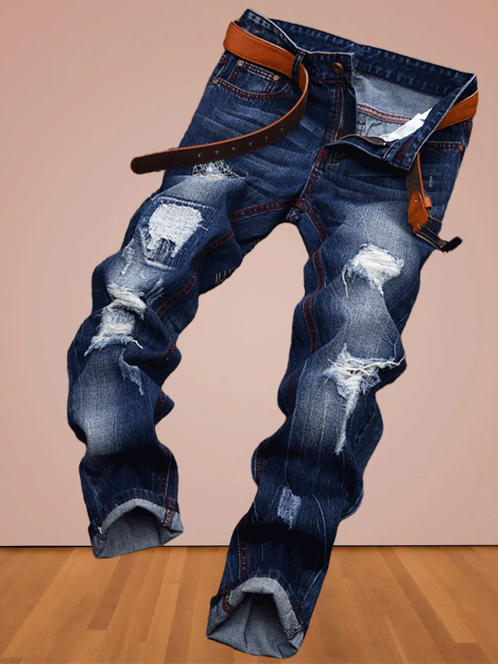 American high street fashion jeans with old holes