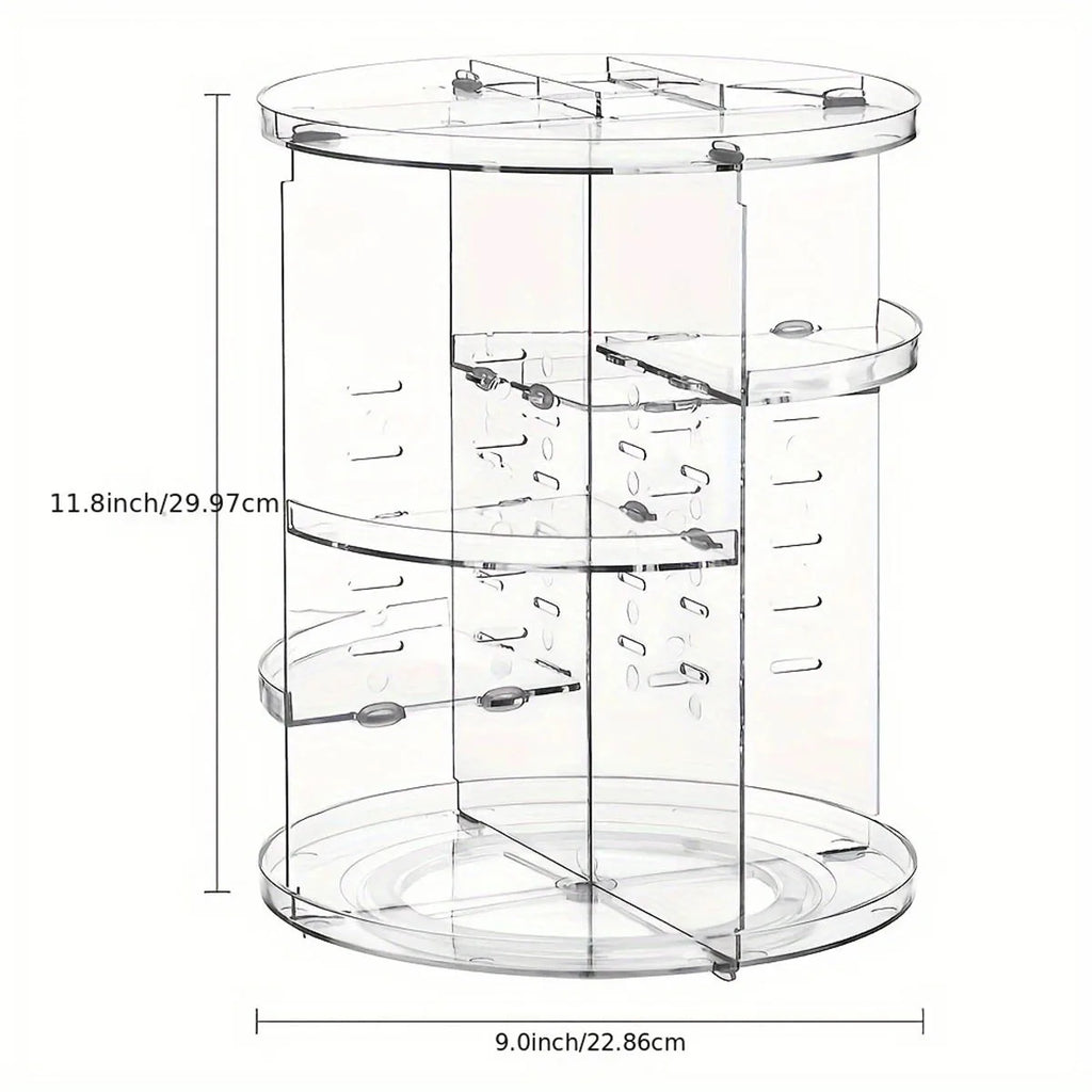 360° Rotating Makeup Organizer, Spinning Bathroom Organizer Countertop, organizer for cosmetics,Cosmetic Holder Shelf,(Clear)