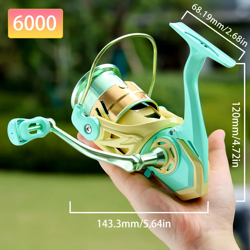 2025 NEW BAKAWA 3000 6000 Series Spining Fishing Reels Bearings 4+1BB Gear Sea Fishing Wheel Freshwater Saltwater Macaron Color