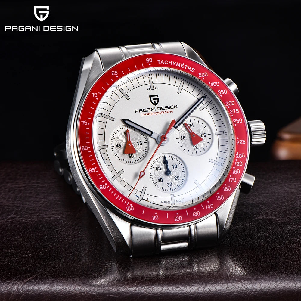 PAGANI DESIGN New Men’s Watch Chronometer Sapphire Mirror Red Quartz Watch For Men Waterproof Luminous Relogio Masculino 2025
