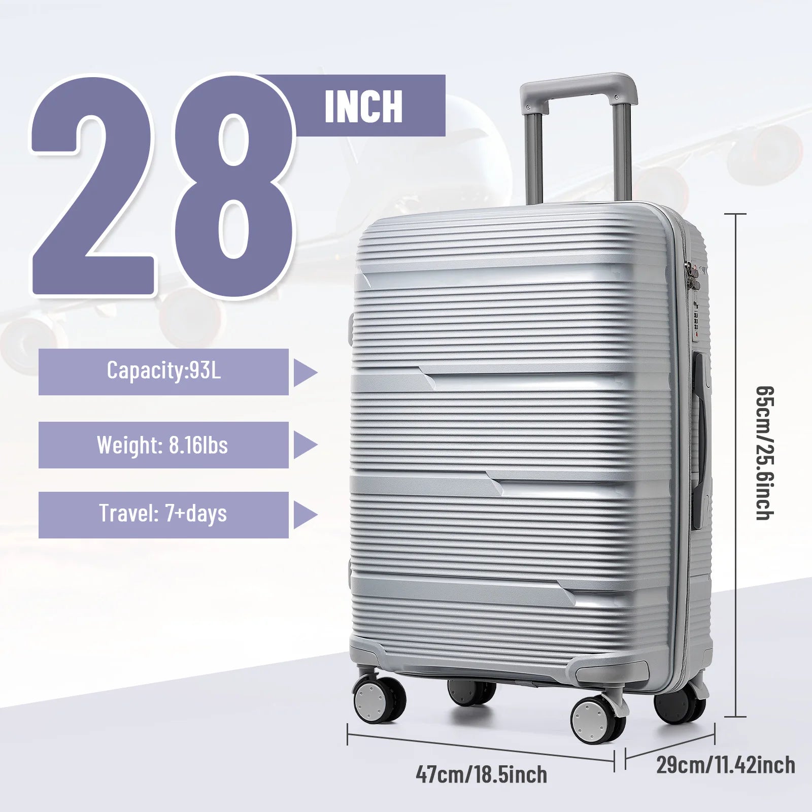 Cabin Suitcase Large Travel Suitcase Boarding Travel Box , Rolling Travel Trolley Case, Hand Carry-On Luggage Suitcase