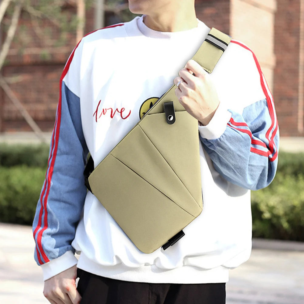 Mens Fashion Chest Bag Multifunctional Fanny Pack Large Capacity Simple Sling Bag Anti Theft Bag Ergonomic Waist Pack