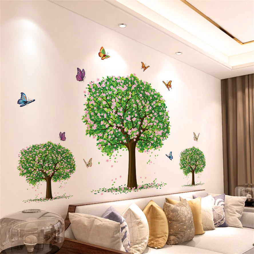 Living Room Flower Background Wall Stickers Bedroom Room Wall Decoration Stickers Wallpaper Self-adhesive Stickers Home Decor
