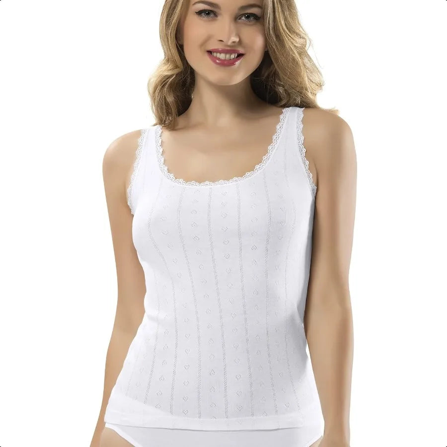 VAVONNE Camisole for Women All Cotton Airy Soft Comfy Tank Tops Cami Undershirt