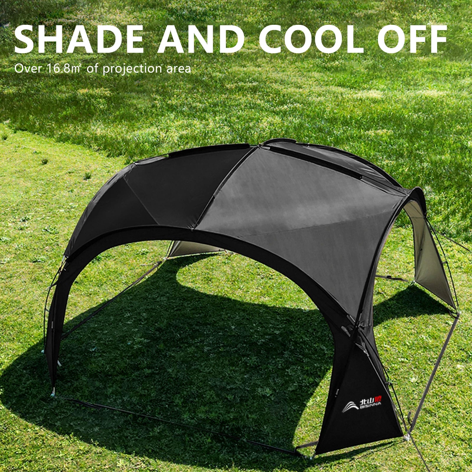 BISINNA Outdoor Camping Dome Tent Luxury Large Round Canopy Silver-coated Garden Awning Family Picnic Pergola Tent