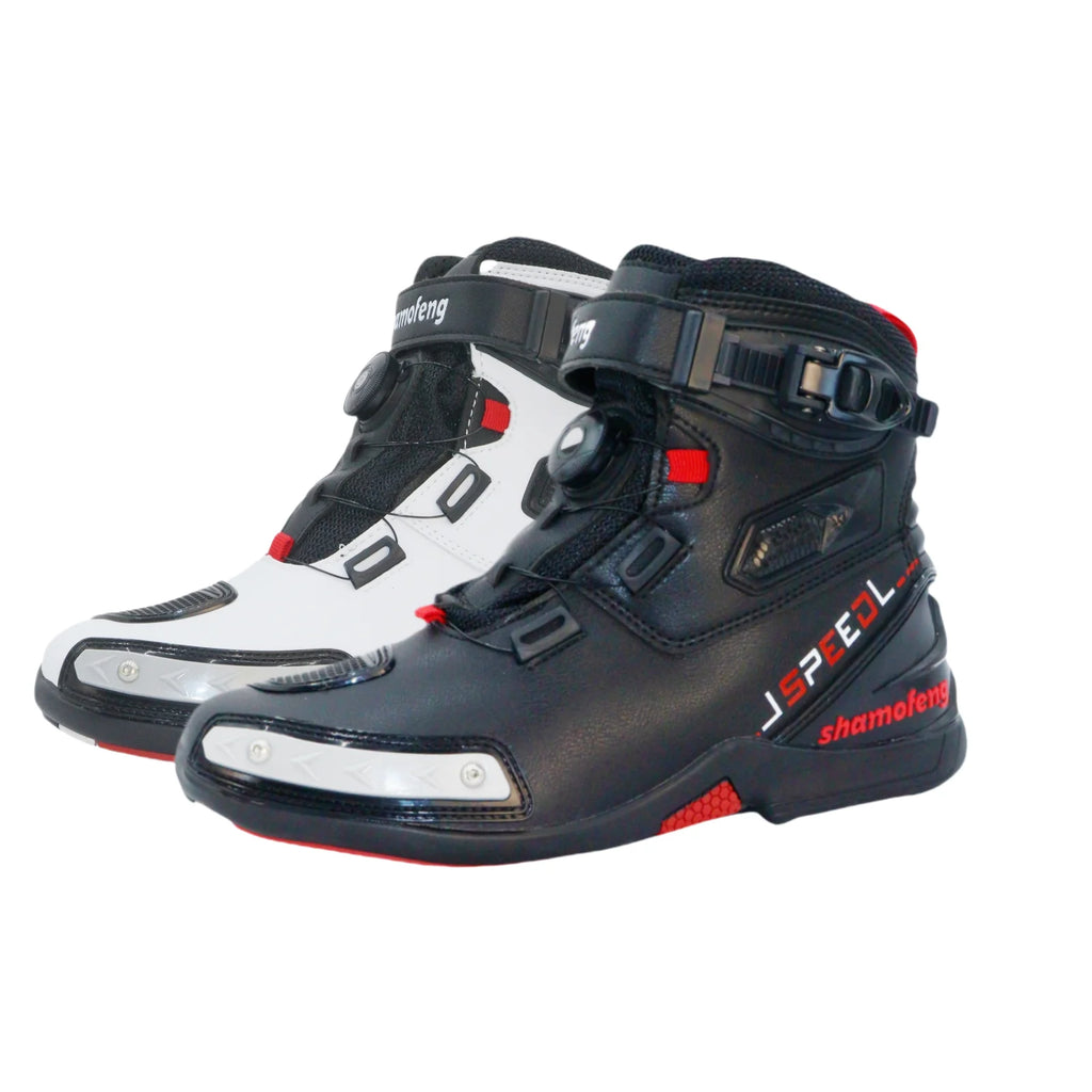 Men Motorcycle Riding Shoes Protective Design Adjustable Strap Secure Ride Boots Over The Nnkle Sports Cycling Equipment