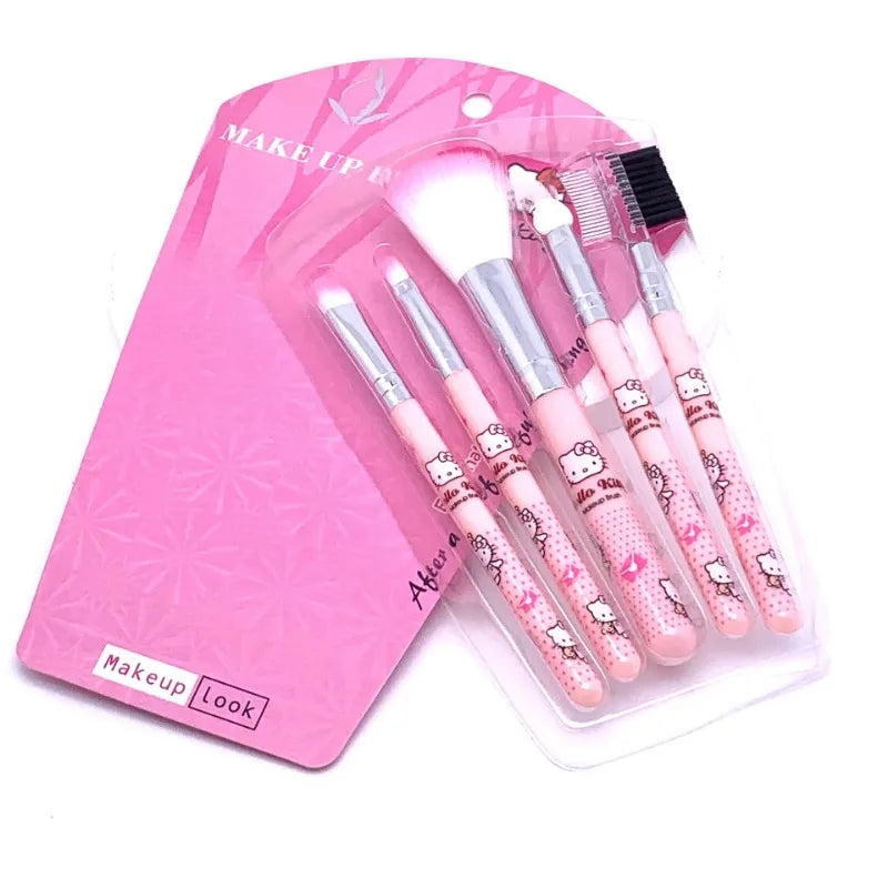 Sanrio cartoon cosmetics cute Hello Kitty makeup brush set blush eyebrow pencil lip gloss eye shadow brush soft hair beauty tool
