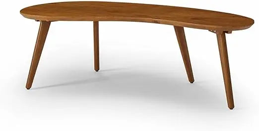 Mid Century Modern Abstract Shaped Coffee Table/Solid Wood/Castanho Finish