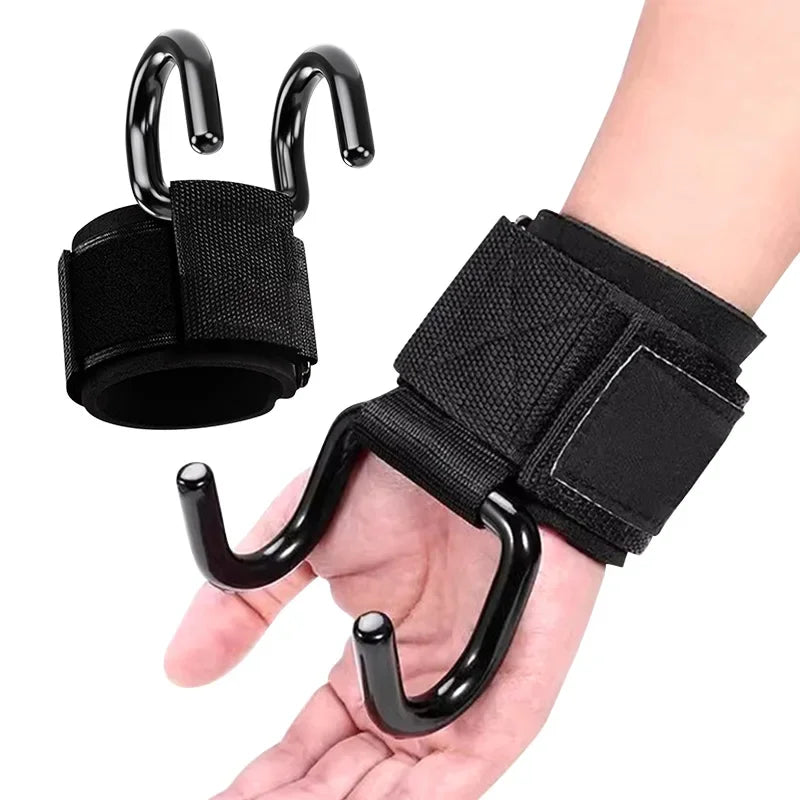 2Pcs Fitness Power Hooks Pull-Up Hard Pull Training Anti-Fall Lifting Hook Power Hook Grip Wrist Strap Pull-Up Hand Straps
