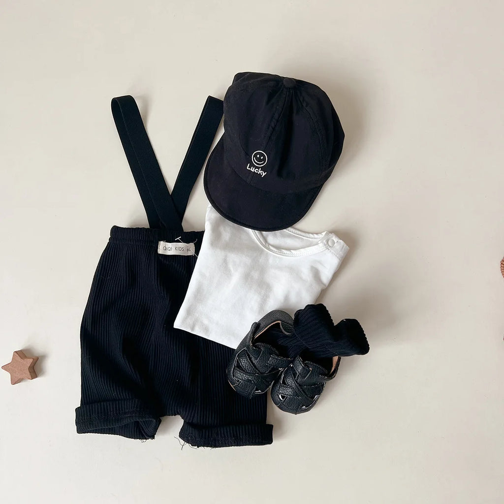 2024 Summer Costume New Boy Girl Baby Solid All-match Short Sleeve T-shirt Newborn Loose Comfort Cotton Tees Infant Casual Tops