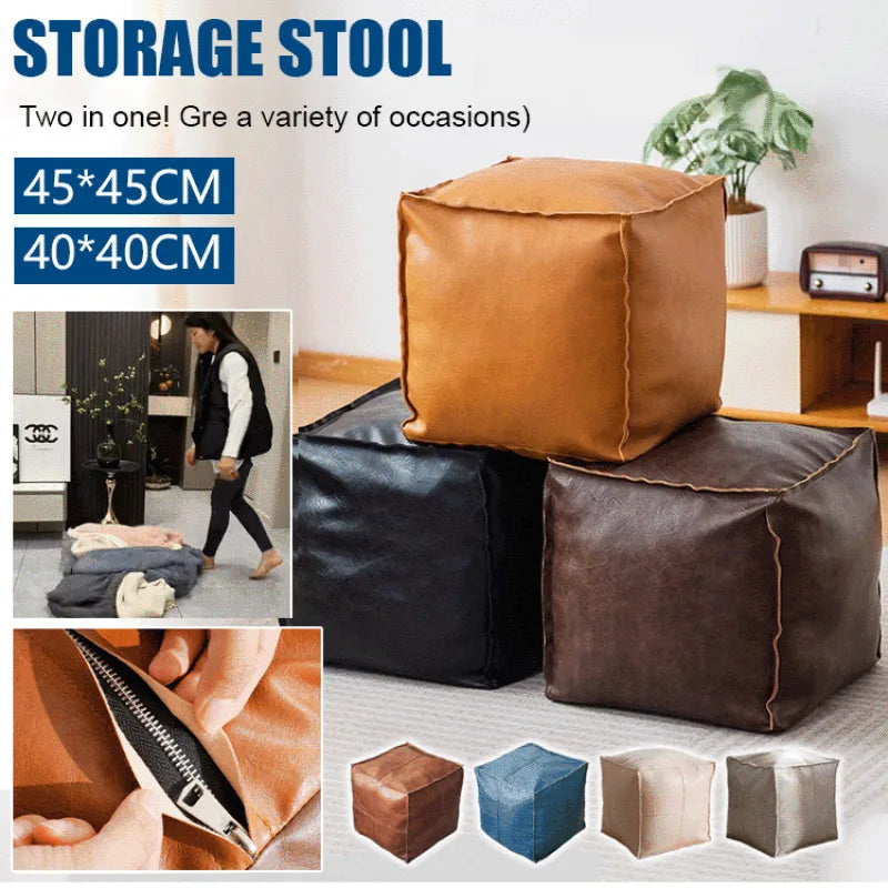 Living Room Sofa Collection Short Stool Idle Clothes DIY Lazy Sofa Household Sitting Pier Bay Window Stool Clothes Storage Bag