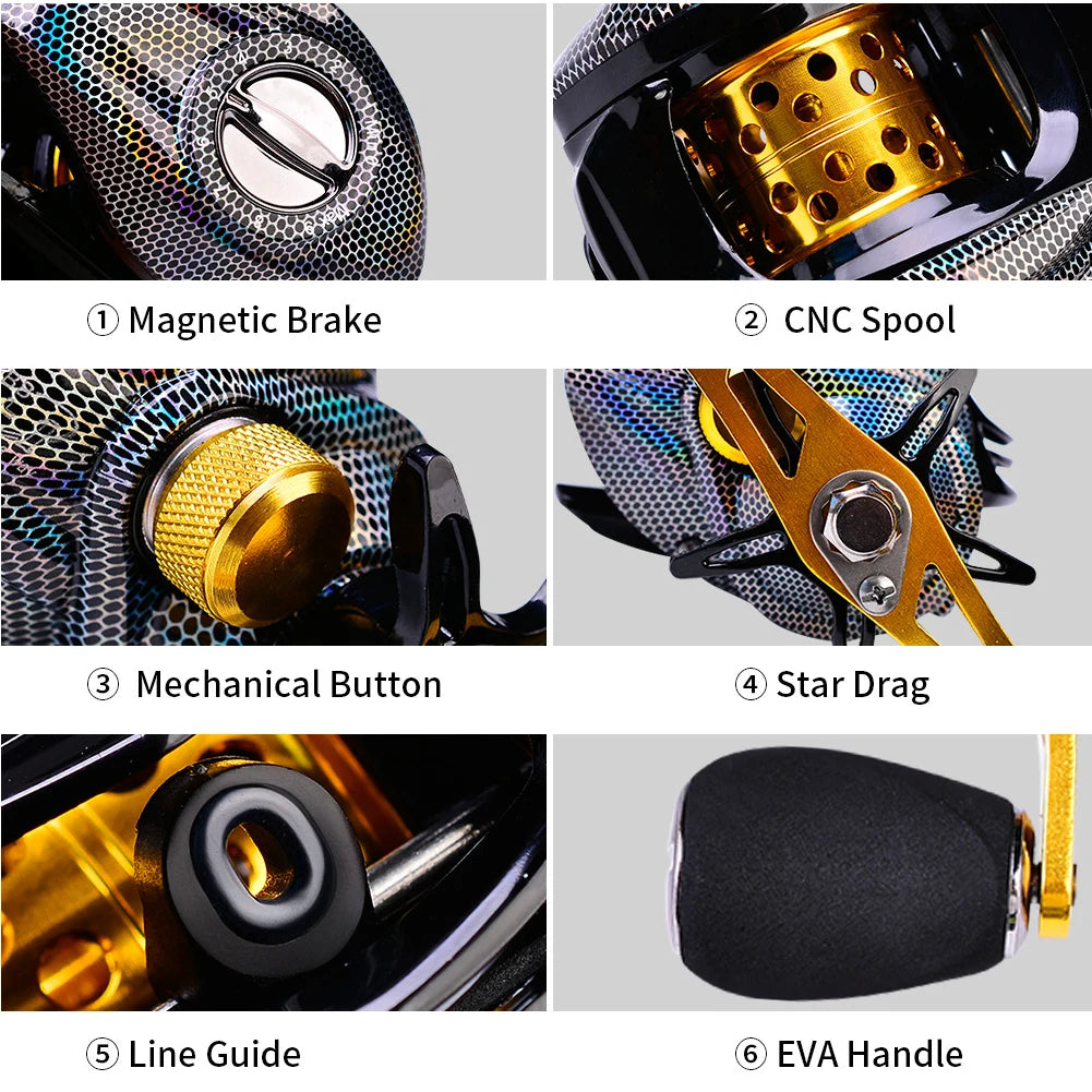 DIY Baitcasting Fishing Reel Wire Cup 18+1BB Spare Spool Metal Shallow Spools Fishing Tackle Pesca Tool Equipment