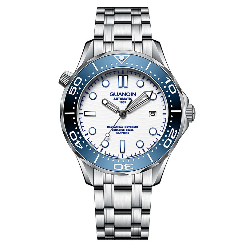 GUANQIN Men's Mechanical Watches Diving Automatic Watch For Men Sapphire glass 100M Waterproof Stainless steel Wrist watch 2023