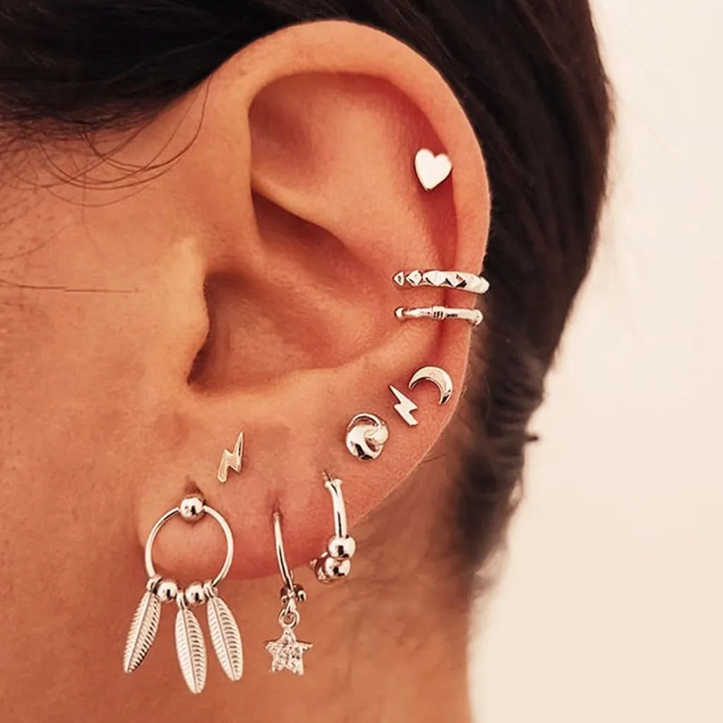925 Sterling Silver Ear Needle Fashion Hoop Earrings White Crystal Luxury Women'S Silver Earrings Wedding Women'S Jewelry Gift