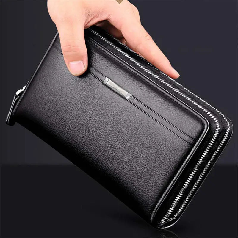Mens Wallet Long Purse Leather Clutch Large Business Handbag Phone Pocket Card Holder Case Gift for Father Son Husband Boyfriend