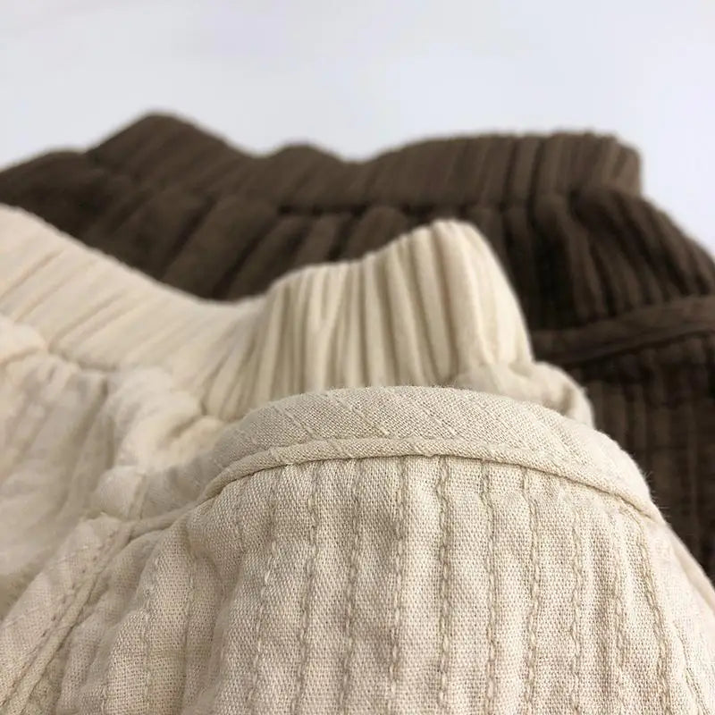 Summer Children's Casual Pants Cotton Hemp Pants Korean Baby Boy and Girls Cargo Pants Kids Clothes