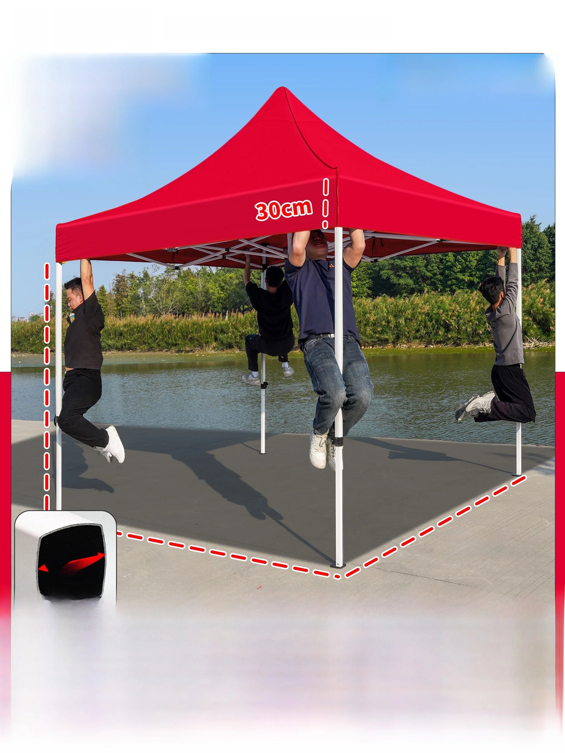 Thiened Four-Legged 3x6 Meters Tent Outdoor Rain And Sun elter Stall Special Outdoor Cam Travel Supplies Canopy
