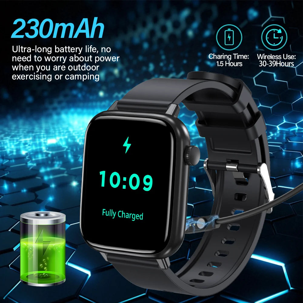 LAXASFIT New Smart Watch Bluetooth Call 24/7 Heart Rate Monitor IP68 Waterproof 100+ Sport Mode Smartwatch for Men Women