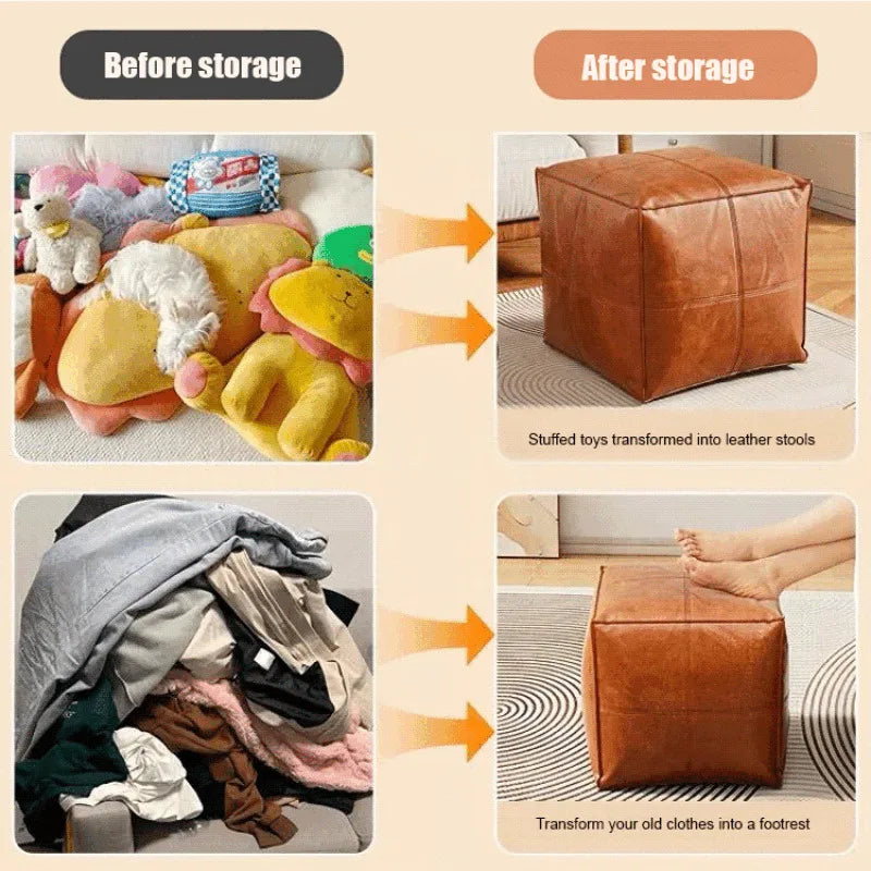 Living Room Sofa Collection Short Stool Idle Clothes DIY Lazy Sofa Household Sitting Pier Bay Window Stool Clothes Storage Bag