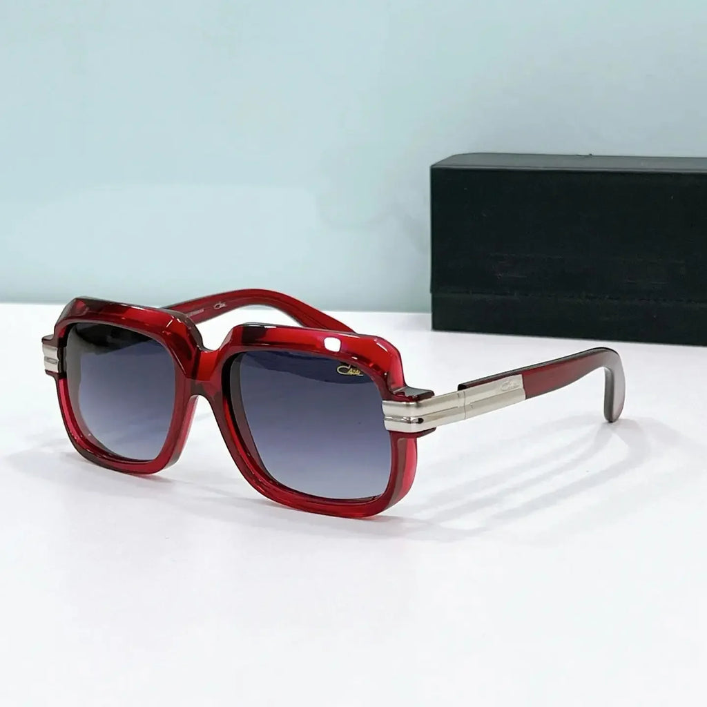 New Arrival ORIGINALCAZAL MOD6073 Premium Classic Business Men Eyewear Stylish Wine Red Acetate Frame Square Women Sunglasses