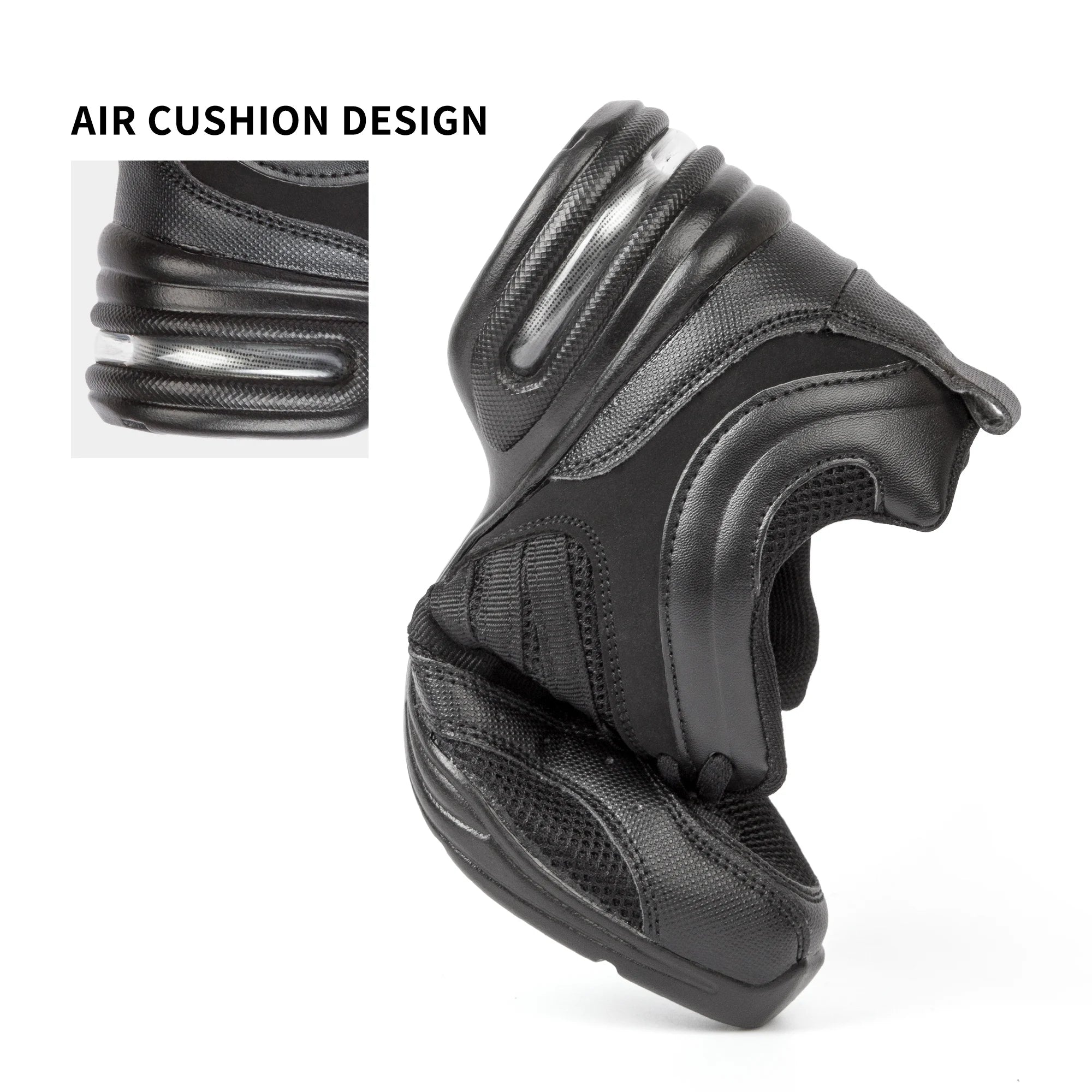 Dynadans Women's Dance Shoes Breathable Mesh Fabric Black Soft Soled Jazz Shoes Salsa Square Dance Modern Dance Shoes