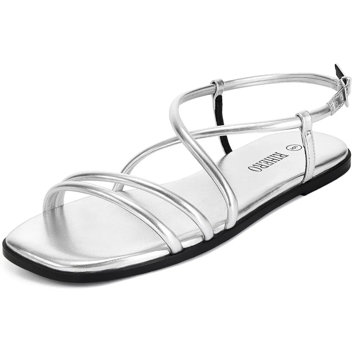 Women's Strappy Flat Sandals Summer Lace Up Open Toe Comfortable Slip-On Ankle Strap Sandals