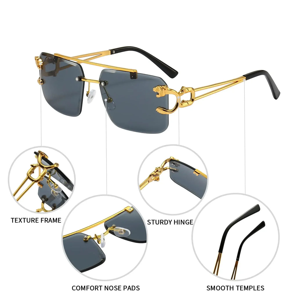 Women's Sunglasses Fashion Rectangle Men Sun Glasses Metal Luxury Brand Sun glasses 2021 Classic Oculos Masculino Glasses UV400