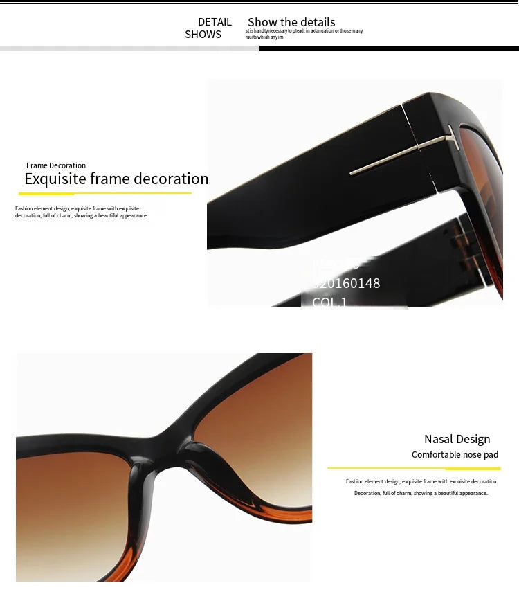Women Sunglasses  New Fashion Brand Designer Cat Eye Female Gradient Points Sun Glasses Big UV400